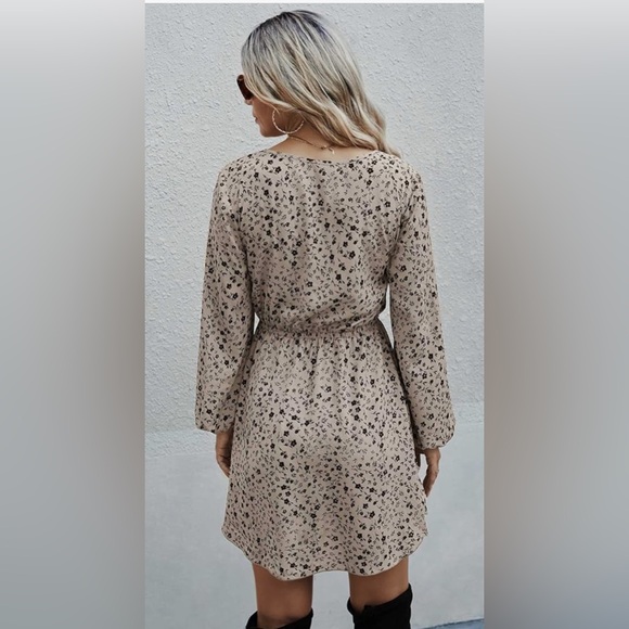 Bohemian Ditzy Floral Knot Tie Bow A-Line Dress - Picture 2 of 7